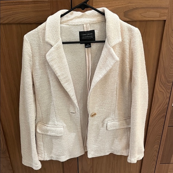 Sanctuary Jackets & Blazers - Sanctuary x anthropology Cream Textured Single Button Blazer